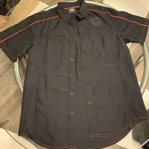 Genuine Harley Davidson HD Performance Black Vented Skull Button-Up Shirt